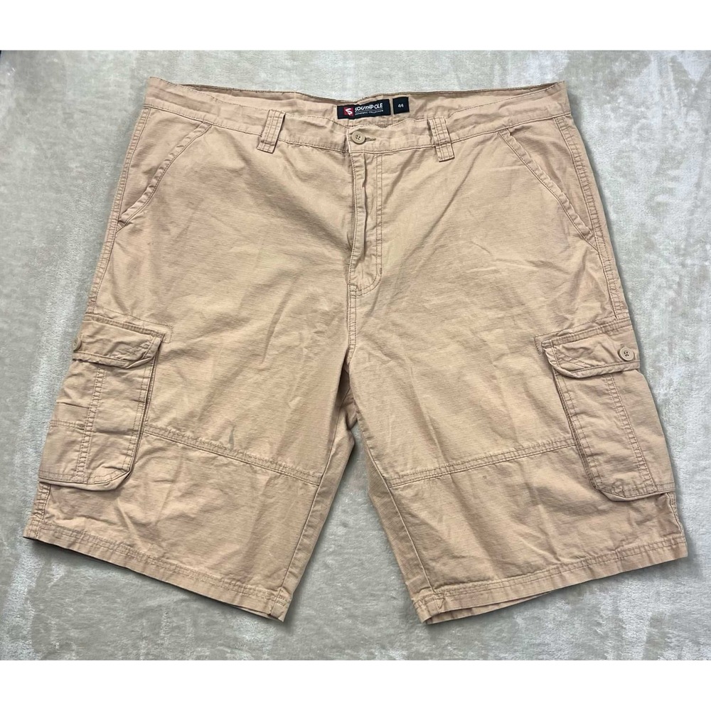 Southpole Mens Tan Khaki Ripstop Cargo Shorts Size 44 Cotton Utility Streetwear